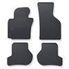 Tapis de sol en caoutchouc adapté pour Volkswagen Golf VI Hayon, Cabriolet, SW (2008-2016) - tapis de voiture - noir - 4 pcs.