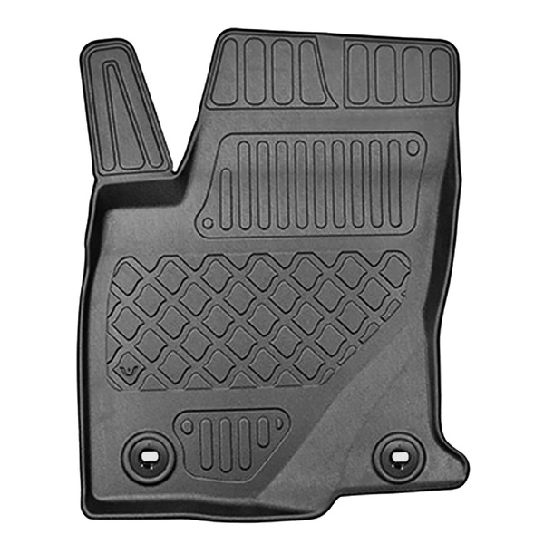 Tapis de sol en TPE adapté pour Toyota Hilux VIII Pick-Up (09.2016-....) - cabine double - tapis de voiture - noir