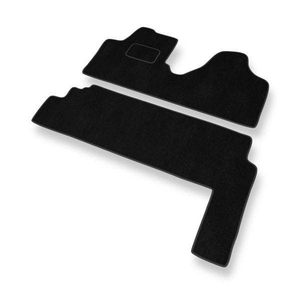 Tapis de Sol Velours adapté pour Citroen Jumpy II Van (2007-2016) - Premium tapis de voiture - noir