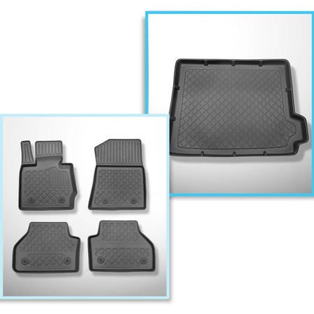 Kit tapis de coffre et tapis de voiture TPE pour: BMW X3 F25 SAV (11.2010-10.2017)