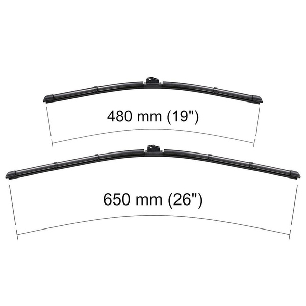 Balais d'essuie-glace de pare-brise adaptés pour Volvo V40 II Hayon (09.2012-2019) - balais plat