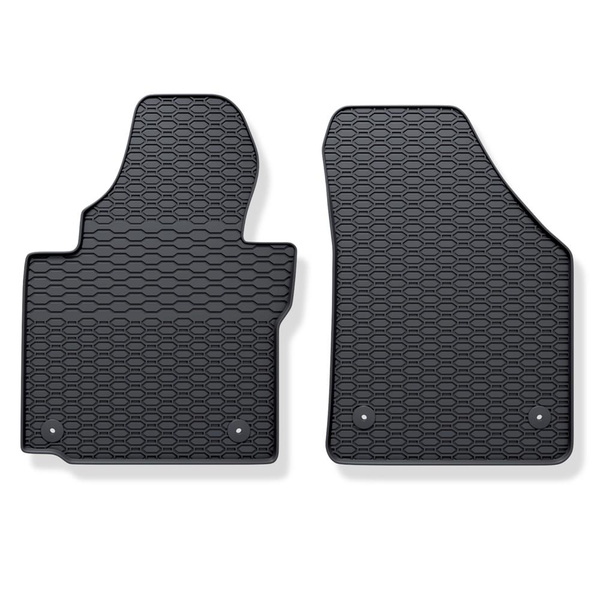 Tapis de sol en caoutchouc adapté pour Volkswagen Caddy III Cargo (2004-2015) - tapis de voiture - noir - 2 pcs.