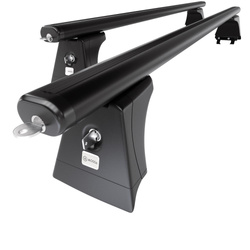 Barres de toit en aluminium adapté pour Chevrolet Orlando Monospace (2011-2018) - Porte-Bagages de Voiture noir - points de montage - (suivant le modèle de voiture ils peuvent se situer à différents endroits)