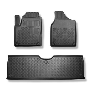 Tapis de sol en TPE adapté pour Seat Alhambra I Van (12.2015-10.2022) - 5 ou 7 sièges; sans la troisième rangée de sièges - tapis de voiture - noir