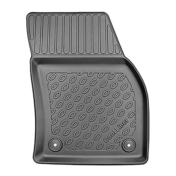 Tapis de sol en TPE adapté pour Volkswagen Caddy V Break (11.2020-....) - 5 ou 7 sièges; sans la troisième rangée de sièges - tapis de voiture - noir