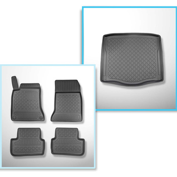 Kit tapis de coffre et tapis de voiture TPE pour: Mercedes-Benz CLA C117 Coupé (03.2013-03.2019) - sans cavité gauche