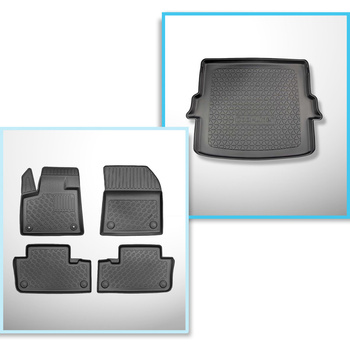 Kit tapis de coffre et tapis de voiture TPE pour: DS 7 Crossback SUV (01.2019-20