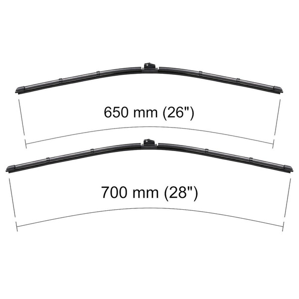 Balais d'essuie-glace de pare-brise adaptés pour Mercedes-Benz Vito Van (09.2005-12.2014) - balais plat
