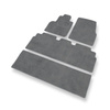 Tapis de Sol Velours adapté pour Renault Espace IV (2002-2014) - Premium tapis de voiture - gris