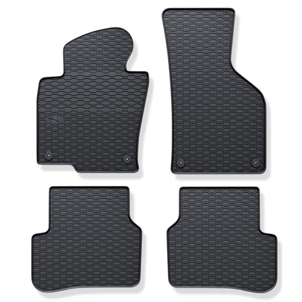 Tapis de sol en caoutchouc adapté pour Volkswagen Passat CC (2008-2011) - tapis de voiture - noir