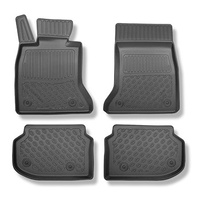 Tapis de sol en TPE adapté pour BMW 5 F10 Berline (12.2015-10.2022) - sans X-drive; distance entre les rails du siège avant (partie arrière) 415 mm - tapis de voiture - noir