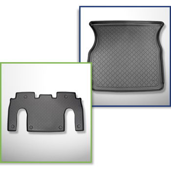 Kit tapis de coffre et tapis de voiture TPE pour: Tesla Model X SUV (10.2016-12.
