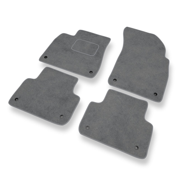 Tapis de Sol Velours adapté pour Audi Q7 II SUV (2015-....) - Premium tapis de voiture - gris