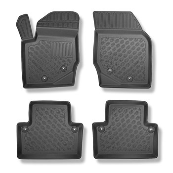 Tapis de sol en TPE adapté pour Volvo XC90 I SUV (12.2015-10.2022) - 5 ou 7 sièges; sans la troisième rangée de sièges - tapis de voiture - noir