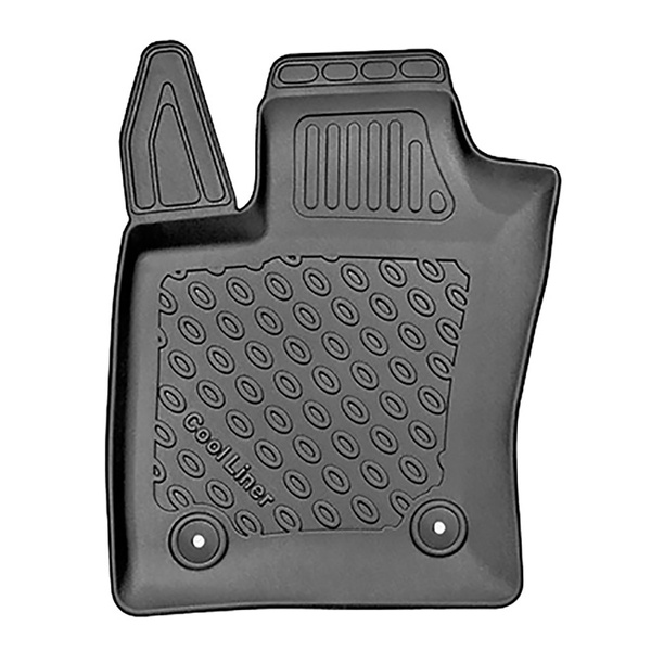 Tapis de sol en TPE adapté pour Jeep Compass II SUV (08.2017-....) - non pour version Plug-in hybride - tapis de voiture - noir