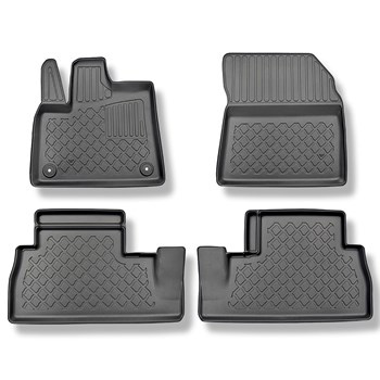 Tapis de sol en TPE adapté pour Citroen Berlingo III Van (06.2018-....) - 5 sièges; version courte et longue; avec sièges réglables et non réglables dans la première rangée - tapis de voiture - noir