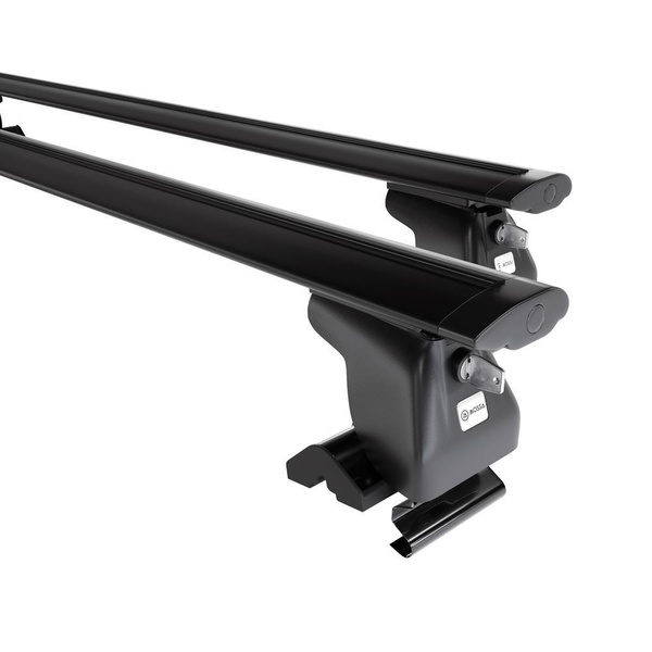 Barres de toit en aluminium adapté pour Daewoo Musso SUV (2000-2005) - Porte-Bagages de Voiture noir - toit normal