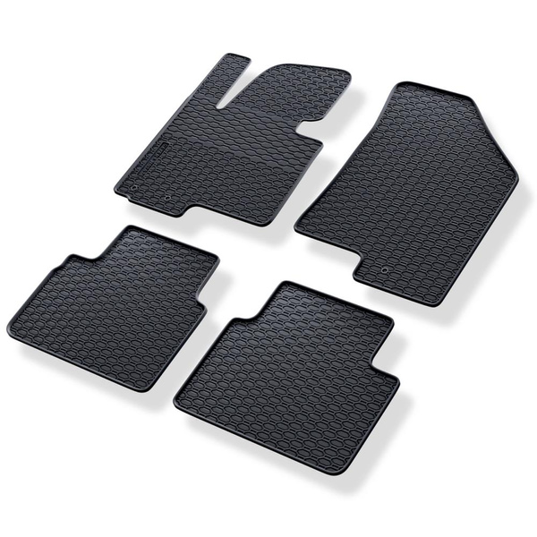 Tapis de sol en caoutchouc adapté pour Kia Sportage III SUV (2010-2016) - tapis de voiture - noir - 4 pcs.