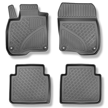 Tapis de sol en TPE adapté pour Honda CR-V V (RW) SUV (10.2018-....) - sans la troisième rangée de sièges; aussi pour la version hybride - tapis de voiture - noir