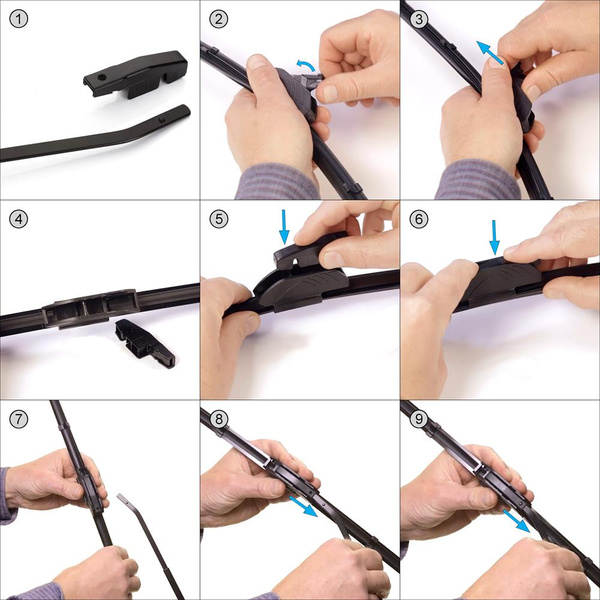 Balais d'essuie-glace de pare-brise adaptés pour Volkswagen New Beetle Hayon, Cabriolet (01.1998-12.2010) - balais plat