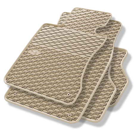 Tapis de sol en caoutchouc adapté pour BMW 5 E60, E61 (2003-2010) - tapis de voiture - beige