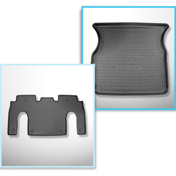 Kit tapis de coffre et tapis de voiture TPE pour: Tesla Model X SUV (10.2016-12.