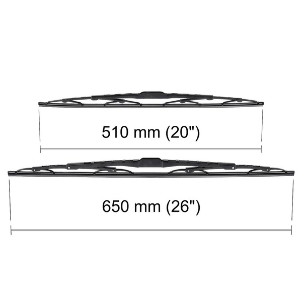 Balais d'essuie-glace de pare-brise adaptés pour Hyundai H-1 I Van (10.1997-12.2007) - balais standard