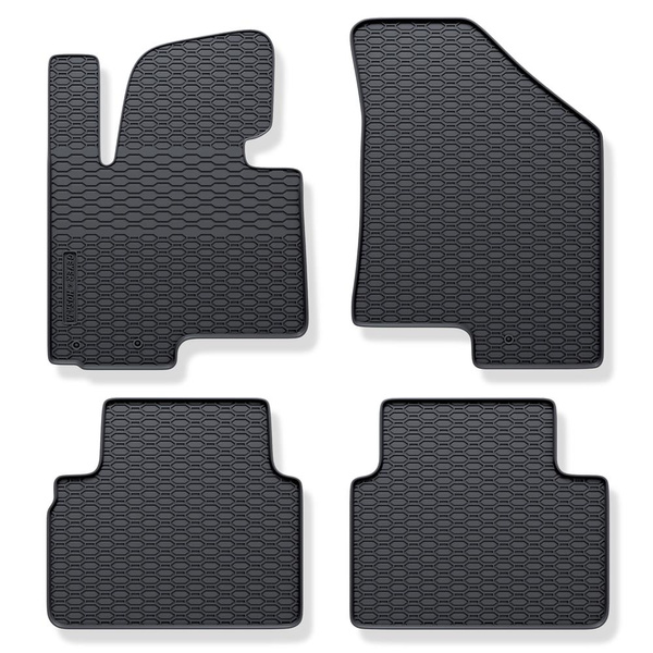 Tapis de sol en caoutchouc adapté pour Kia Sportage III SUV (2010-2016) - tapis de voiture - noir - 4 pcs.