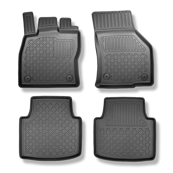 Tapis de sol en TPE adapté pour Volkswagen Arteon Fastback, Shooting Brake (06.2017-....) - tapis de voiture - noir