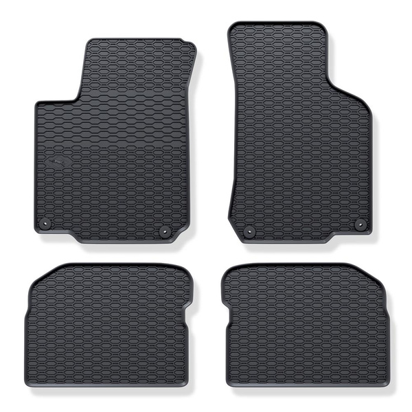 Tapis de sol en caoutchouc adapté pour Volkswagen Bora I Berline, SW (1997-2005) - tapis de voiture - noir - 4 pcs.
