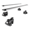 Barres de toit en aluminium adapté pour Daewoo Musso SUV (2000-2005) - Porte-Bagages de Voiture argent - rails