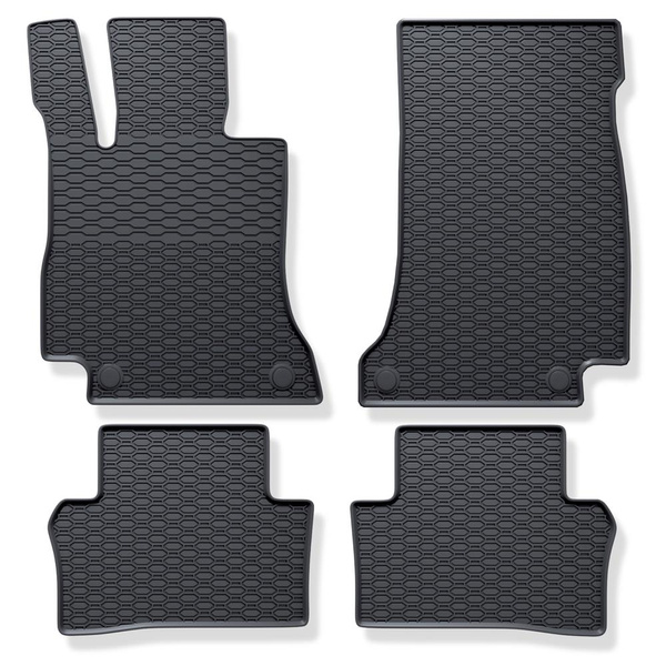 Tapis de sol en caoutchouc adapté pour Mercedes-Benz Classe E W213 Coupé, Break, Berline (2016-2023) - tapis de voiture - noir - 4 pcs.