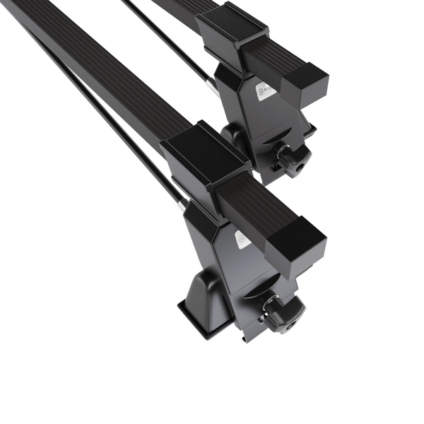 Barres de toit en acier adapté pour Mitsubishi Carisma Hayon (1997-2005) - Porte-Bagages de Voiture noir - points de montage - (suivant le modèle de voiture ils peuvent se situer à différents endroits)