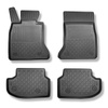 Tapis de sol en TPE adapté pour BMW 5 F10 Berline (2013-01.2017) - sans X-drive; distance entre les rails du siège avant (partie arrière) 365 mm - tapis de voiture - noir