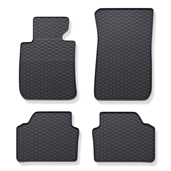 Tapis de sol en caoutchouc adapté pour BMW 3 E90, E91 Berline, Touring (2004-2013) - tapis de voiture - noir - 4 pcs.