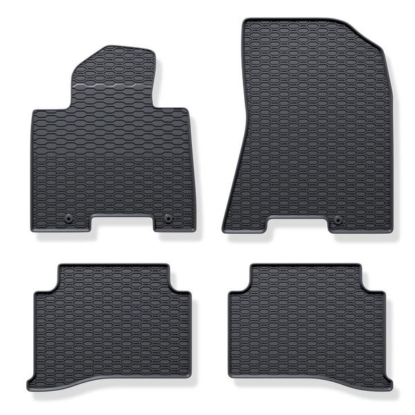 Tapis de sol en caoutchouc adapté pour Kia Sportage IV SUV (2016-2021) - tapis de voiture - noir - 4 pcs.