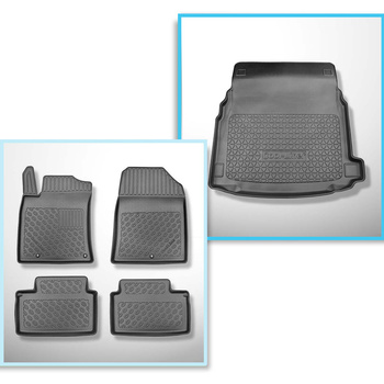 Kit tapis de coffre et tapis de voiture TPE PREMIUM pour: Hyundai i30 III PD SW (12.2017-2020) - cavité droite amovible dans les modèles avec une cavité plus étroite