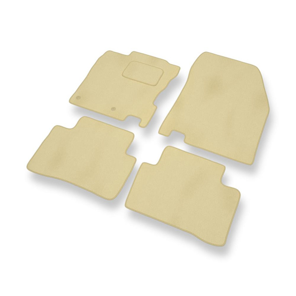 Tapis de Sol Velours adapté pour Nissan Qashqai II Crossover (2013-2021) - Premium tapis de voiture - beige