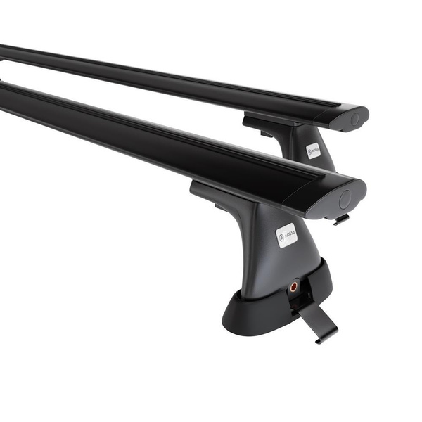 Barres de toit en aluminium adapté pour Toyota Hiace Van (1996-2006) - Porte-Bagages de Voiture noir - points de montage - (suivant le modèle de voiture ils peuvent se situer à différents endroits)