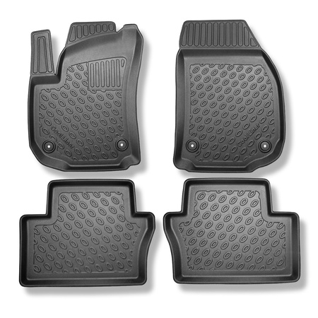 Tapis de sol en TPE adapté pour Opel Zafira B Monospace (12.2015-10.2022) - 5 ou 7 sièges; sans la troisième rangée de sièges - tapis de voiture - noir