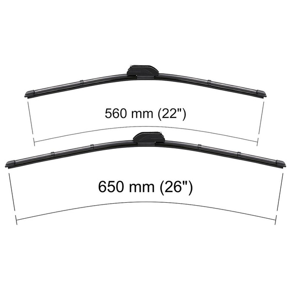 Balais d'essuie-glace de pare-brise adaptés pour Mercedes-Benz Classe A W168 Hayon (10.1997-08.2004) - balais plat