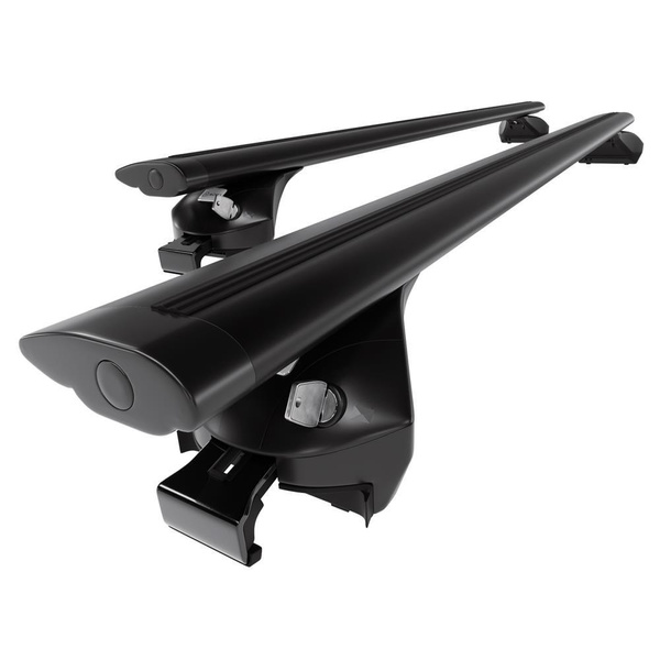 Barres de toit en aluminium adapté pour Audi Q3 II SUV (2019-....) - Porte-Bagages de Voiture noir - rails intégrés