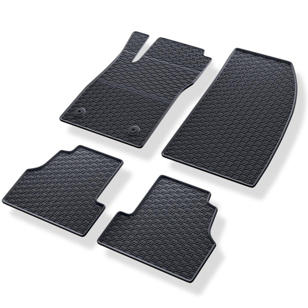 Tapis de sol en caoutchouc adapté pour Opel Mokka A SUV (2012-2019) - tapis de voiture - noir - 4 pcs.