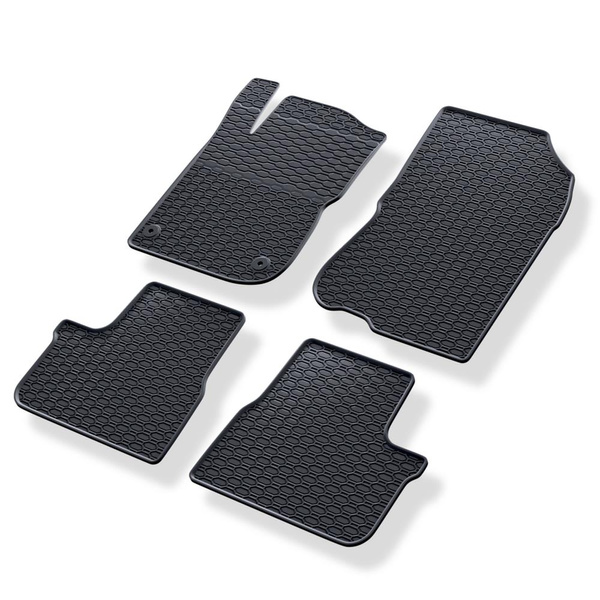 Tapis de sol en caoutchouc adapté pour Peugeot 208 Hayon (2012-2018) - tapis de voiture - noir - 4 pcs.