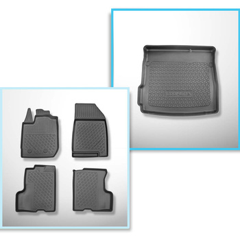 Kit tapis de coffre et tapis de voiture TPE PREMIUM pour: Dacia Duster II SUV (01.2018-....) - entraînement 2 roues; aussi pour la version LPG (TC e 100 LPG)