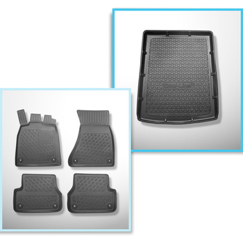 Kit tapis de coffre et tapis de voiture TPE pour: Audi A6 C7 Avant (09.2011-08.2