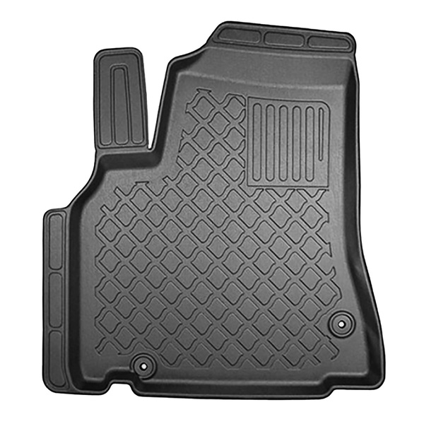 Tapis de sol en TPE adapté pour Peugeot Partner II Van (2008-08.2018) - 5 ou 7 sièges; sans la troisième rangée de sièges - tapis de voiture - noir