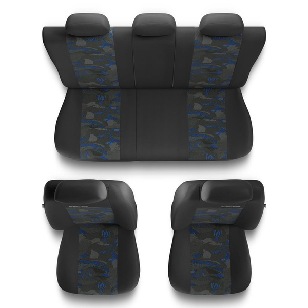Housses de siège adaptées pour Fiat 500X (2014-2024) - housse siege voiture universelles - couverture siege - UNE-BL
