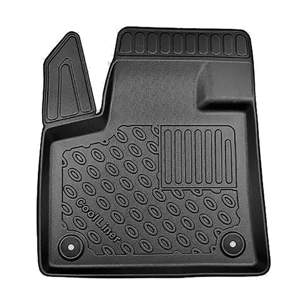 Tapis de sol en TPE adapté pour DS 7 Crossback SUV (01.2019-2022) - aussi avec boîte hybride E-Tense; pas pour les modèles avec tunnel dans la deuxième rangée - tapis de voiture - noir