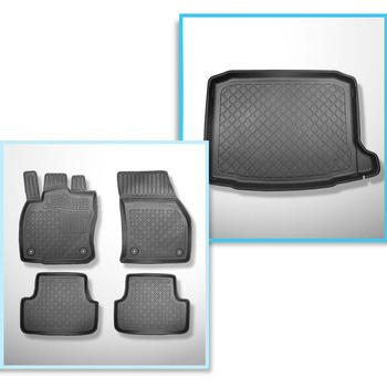 Kit tapis de coffre et tapis de voiture TPE pour: Seat Ateca SUV (09.2016-....) - coffre inférieur; modèles sans plancher amovible du coffre